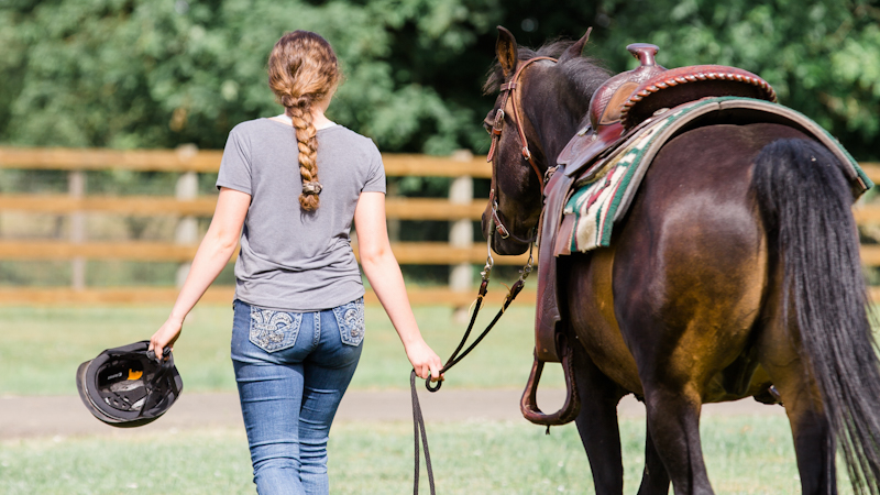 horse and young woman