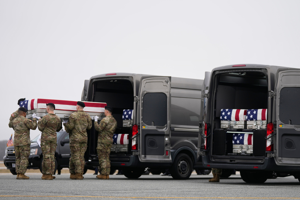The six members of the Army Reserve, who were killed by a drone strike at a command center in Kuwait, were all from the 103rd Sustainment Command based in Des Moines, Iowa, which provides food, fuel, water and ammunition, transport equipment and supplies