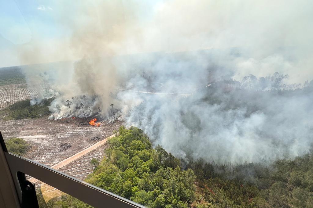 Wildfire in Brantley County, Ga.,