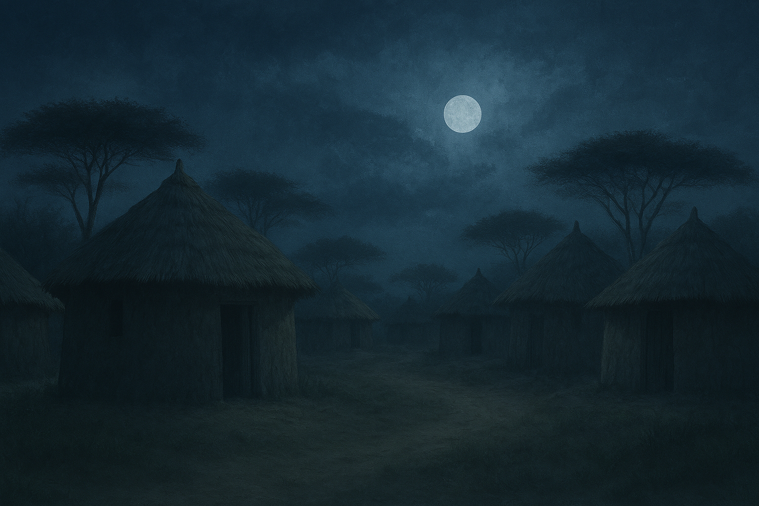 African Village at night 