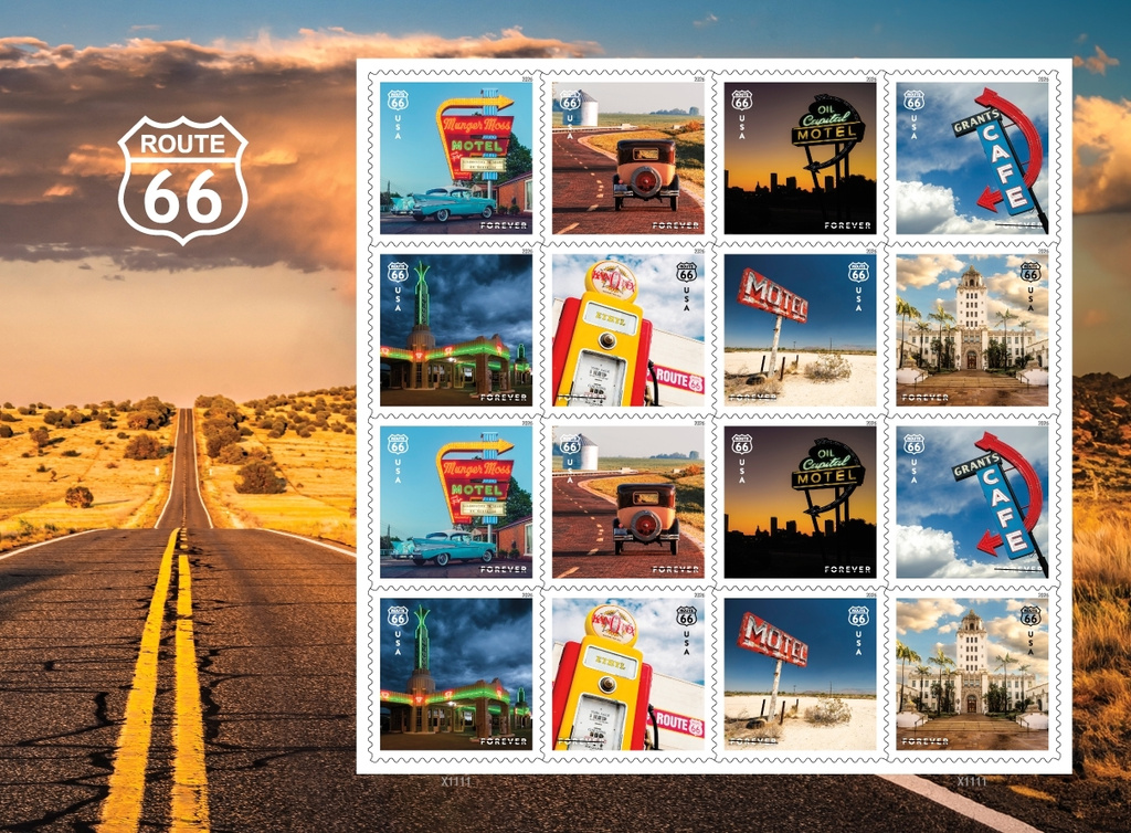 New Route 66 Centennial Stamps Issued, Based On Photographer’s 42 Road Trips