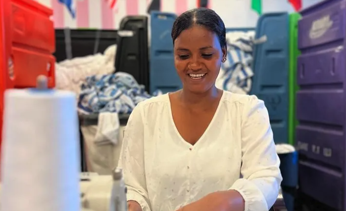 Woman smiling
