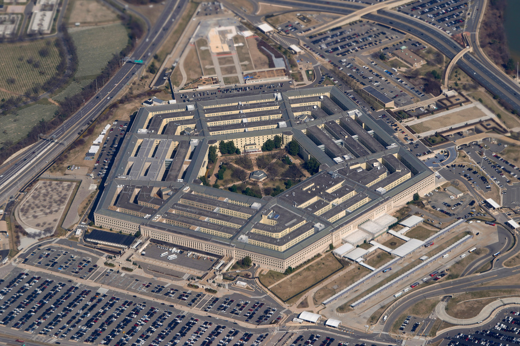  The Pentagon is seen from Air Force One as it flies over Washington