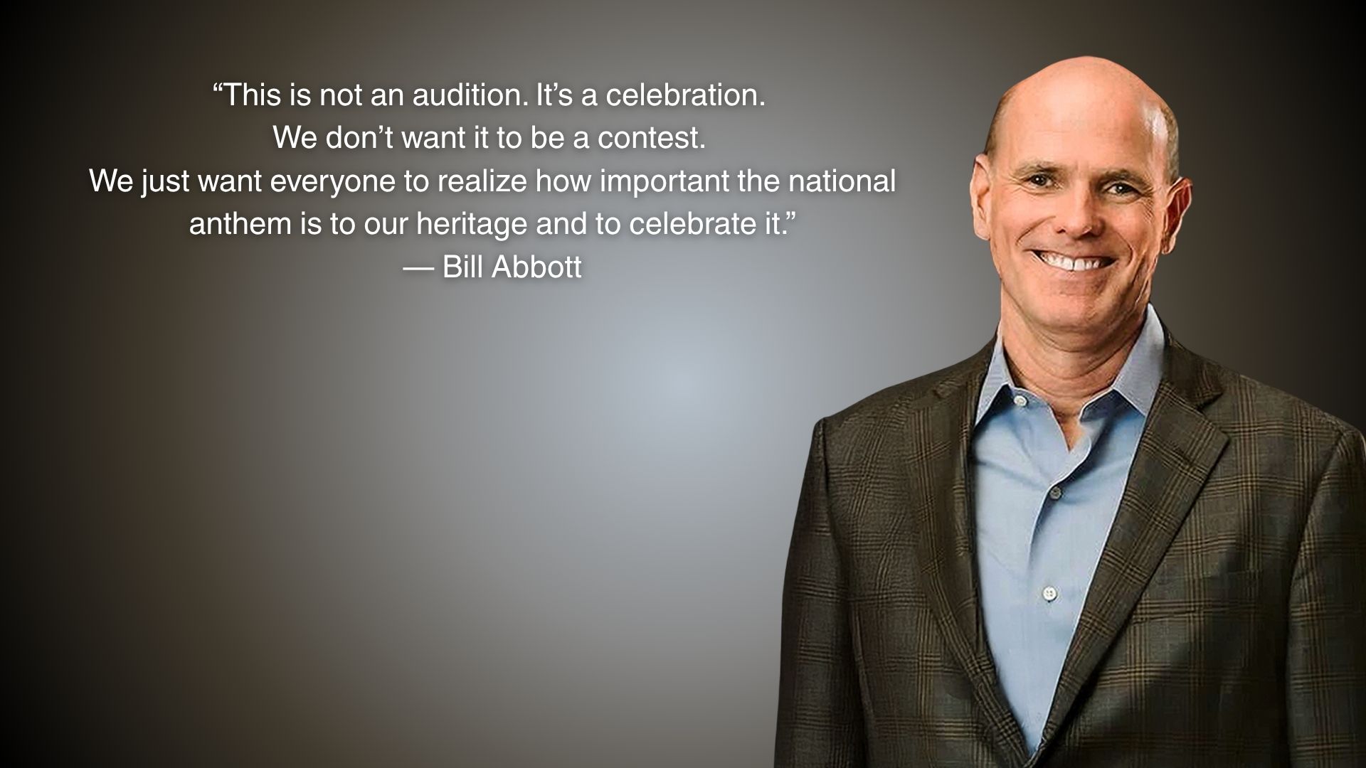 Bill Abbott, President and CEO of Great American Media, speaks with K-LOVE’s Crystal Thornton about the nationwide “America Sings the Anthem” initiative.