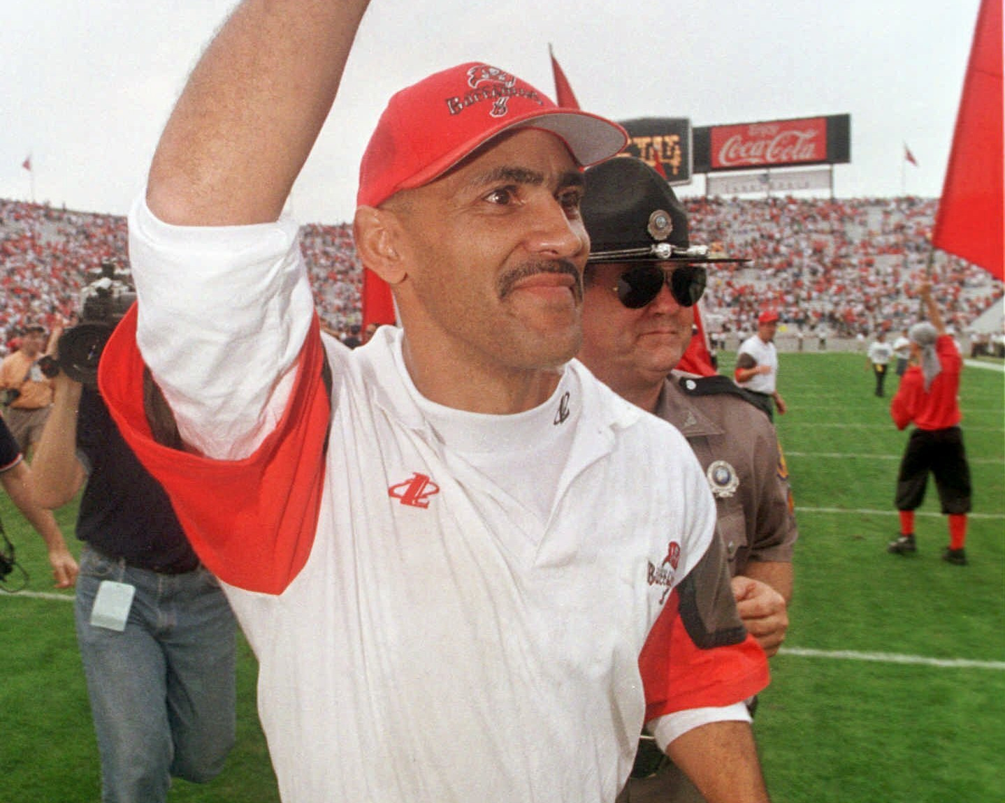Tony Dungy coaching for the Tampa Bay Buccaneers
