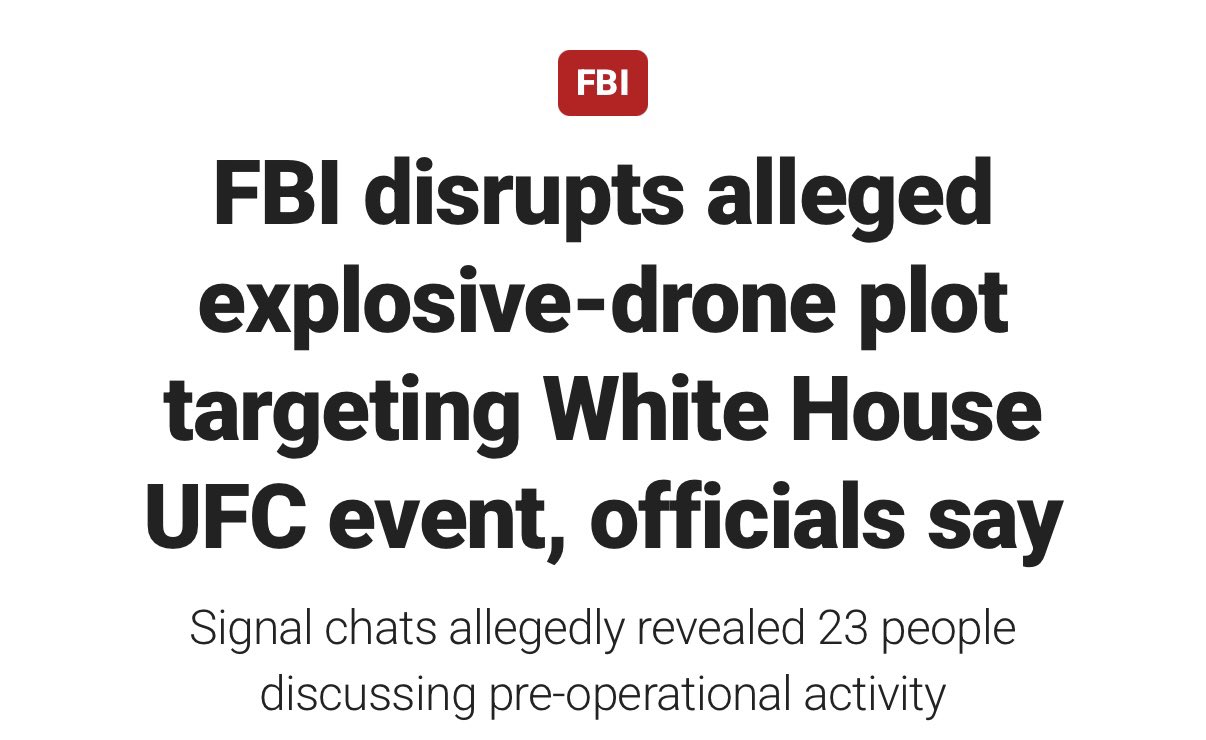 FBI Stops Drone Attack Plot On White House UFC Mega Event