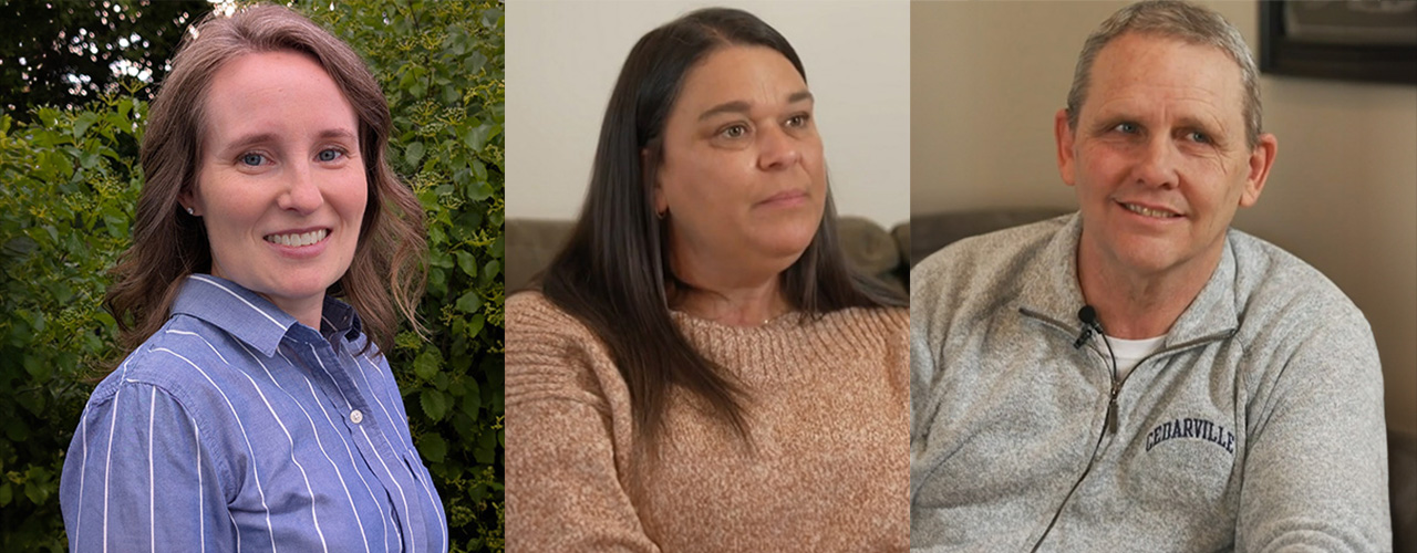 A photo collage of Trish White, Merav Maxwell and Dean Maxwell