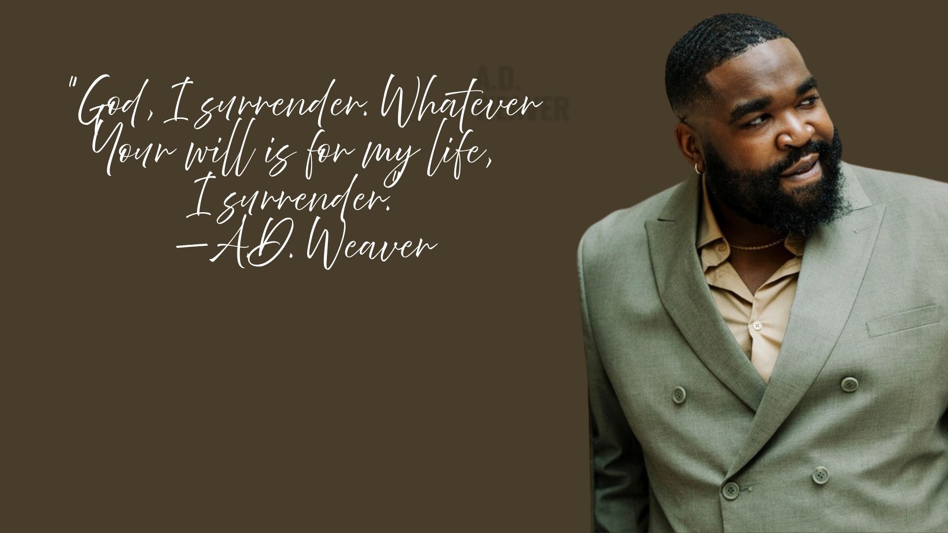 Before Broadway, A.D. Weaver Learned His Greatest Role Was Belonging to God (+Video Podcast)