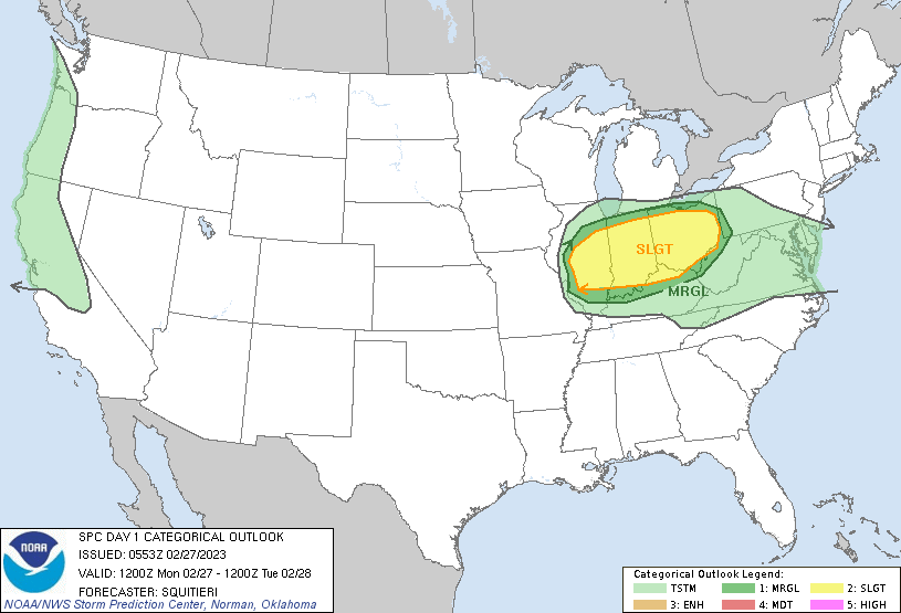 Storm Outlook For Monday