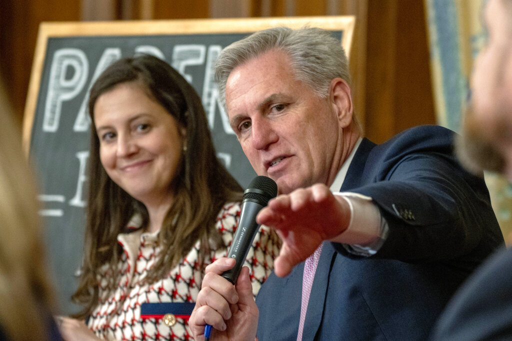 Speaker of the House Kevin McCarthy, of Calif. speaks about the proposed legislation dubbed the "Parents Bill of Rights"