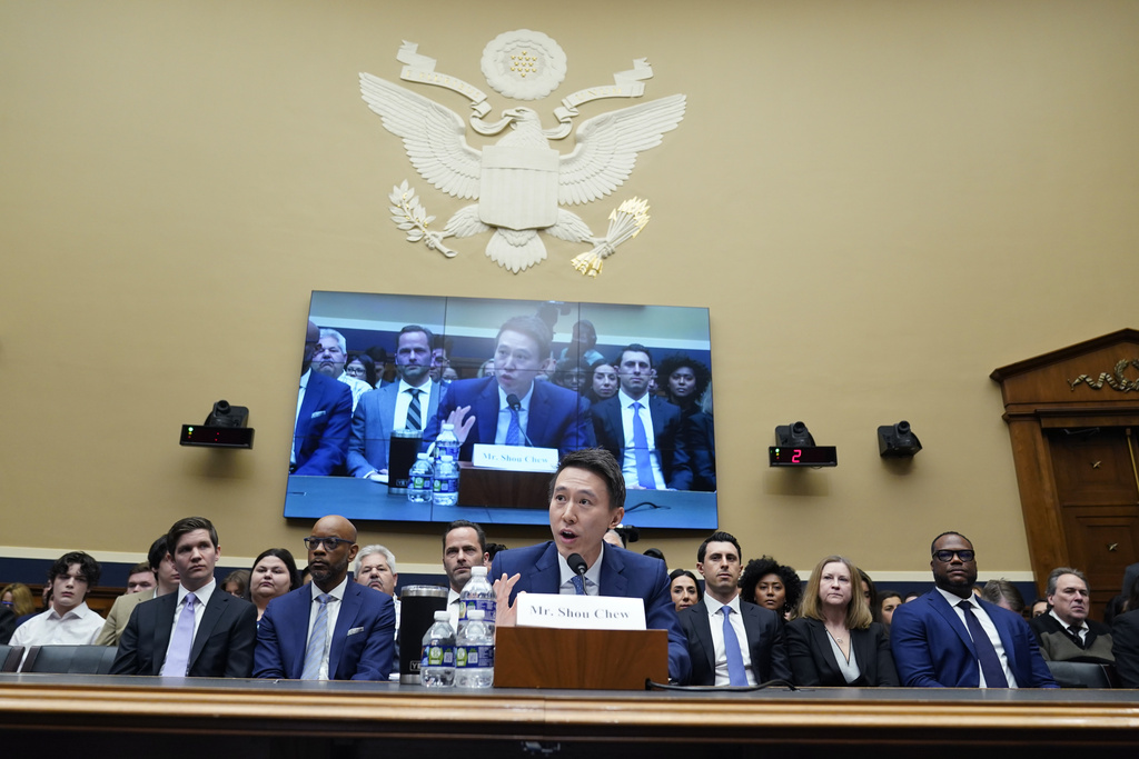 TikTok CEO Shou Zi Chew testifies during a hearing of the House Energy and Commerce Committee