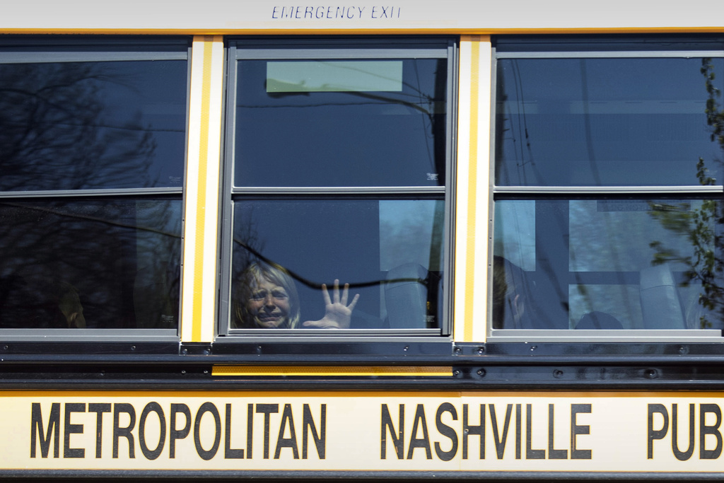 Girl Crying On School Bus After Nashville School Shooting