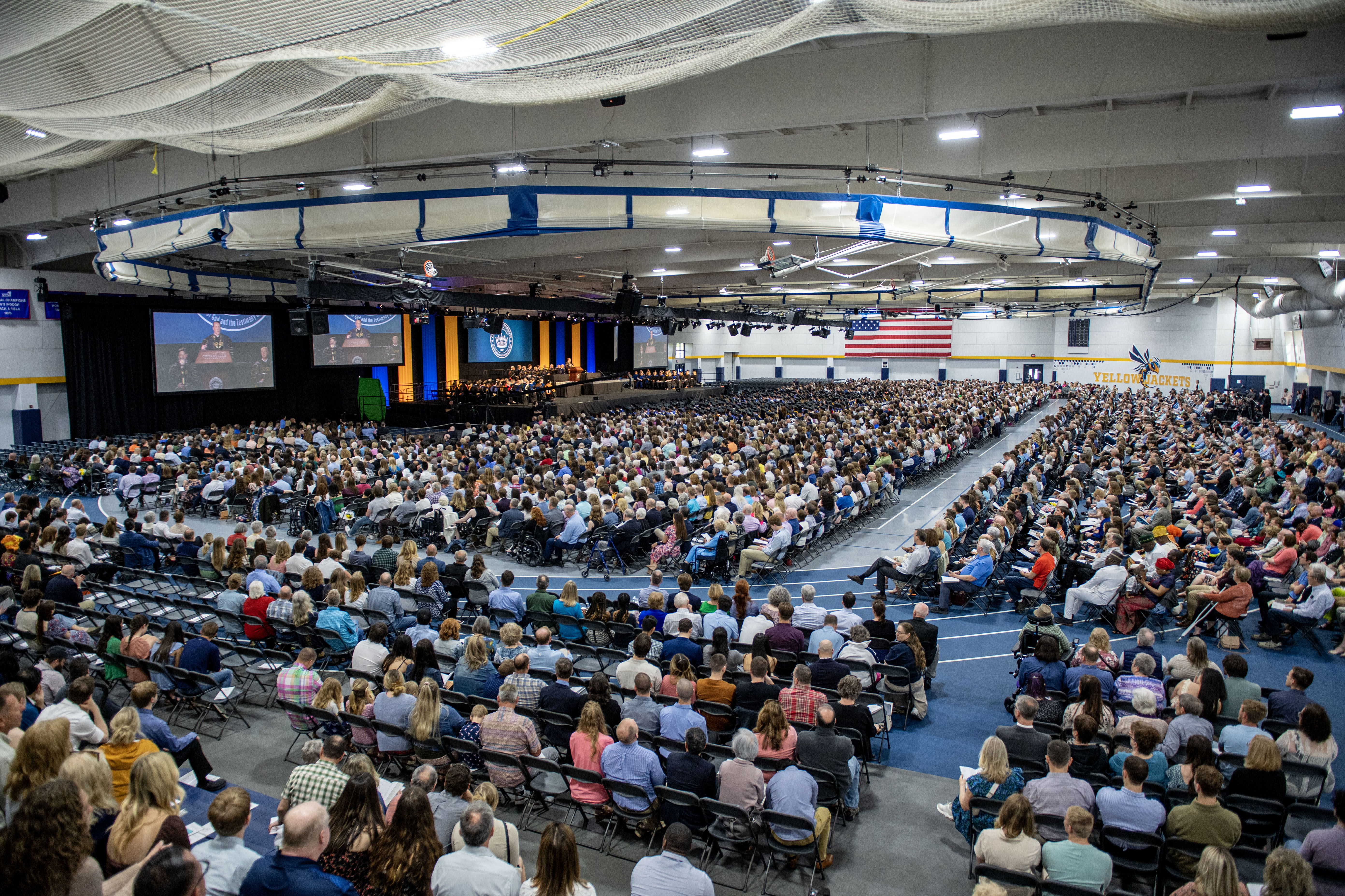 Record number of graduates -- A capacity crowd gathered in the Doden Field House at Cedarville University for the 127th annual commencement 