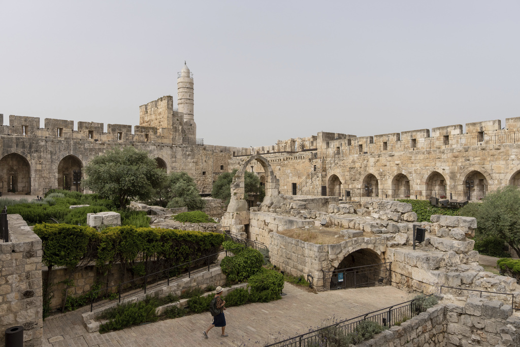 Inner courtyard of the Tower of David Museum, in Jerusalem