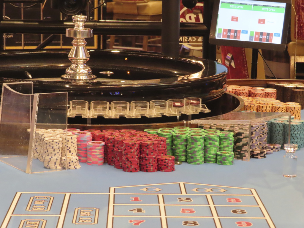 Chips sit on a roulette table at the Hard Rock casino in Atlantic City N.J.