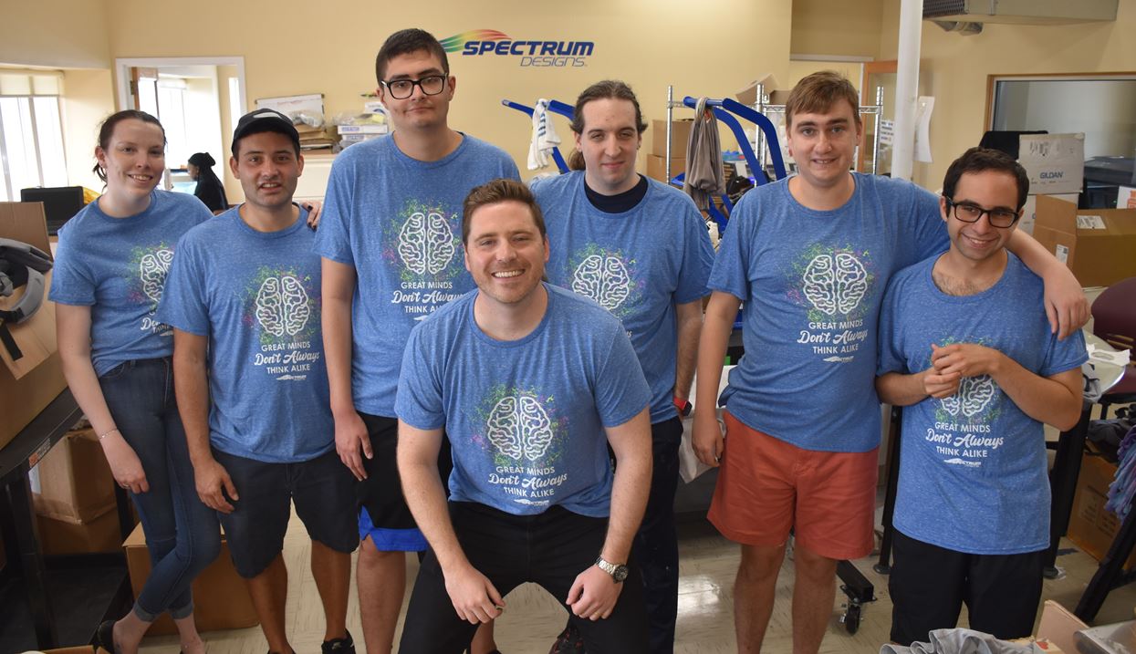 Employees at Spectrum Designs with co-founder Patrick Bardsley