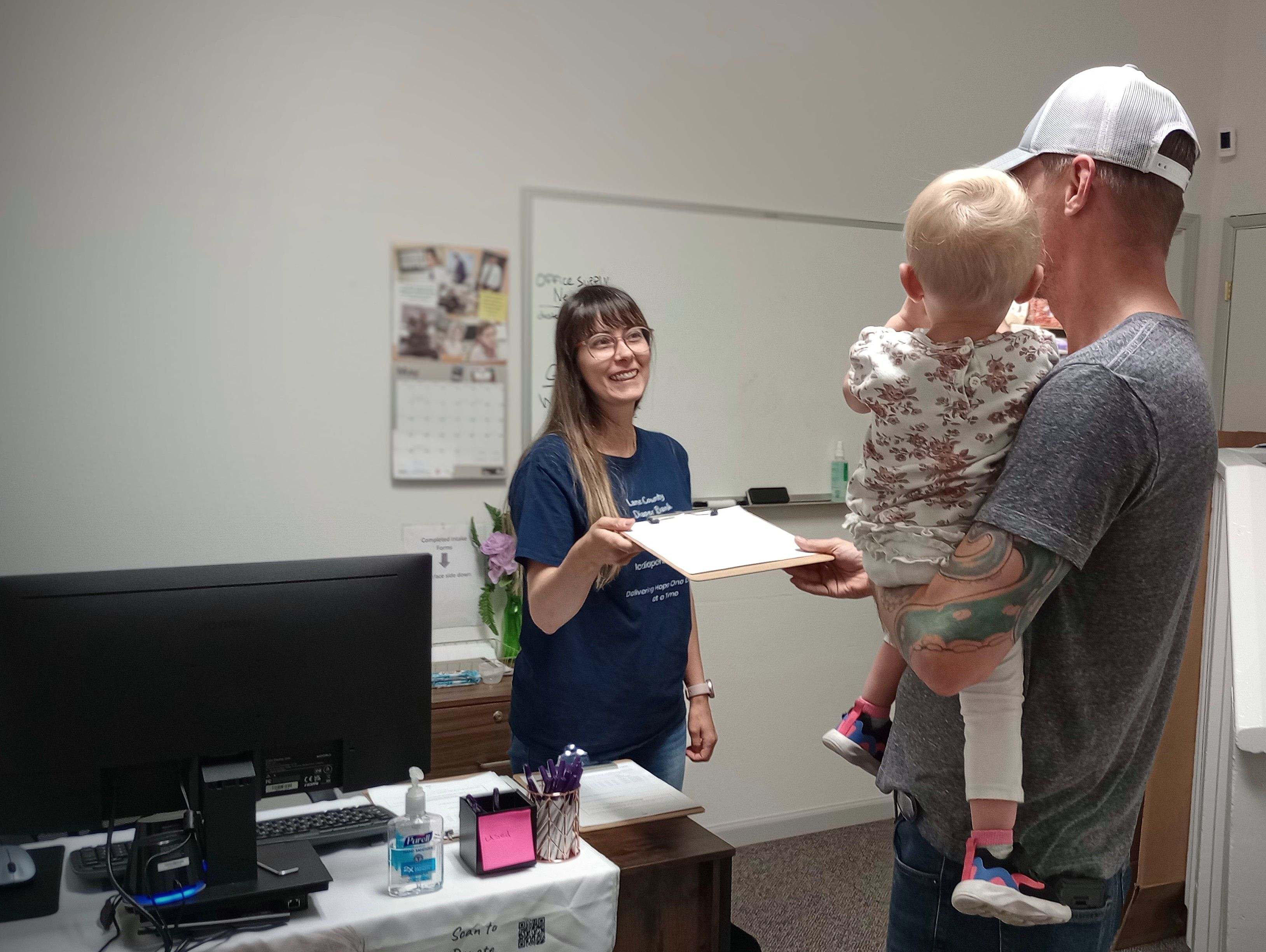 Teresa Baur and family in office