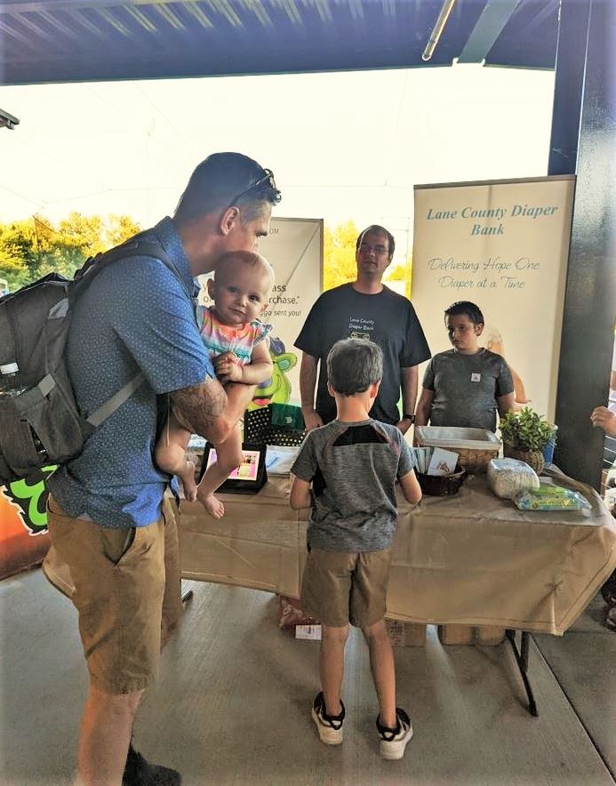 Family attending LC Diaper Bank event