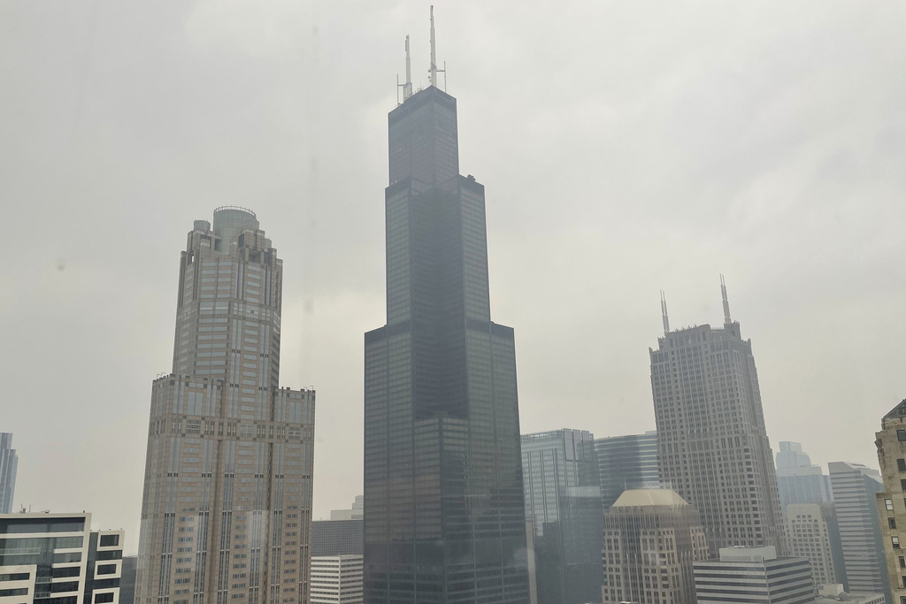 The Willis Tower (formerly Sears Tower) is pictured in downtown Chicago, where the air quality has been categorized "unhealthy"