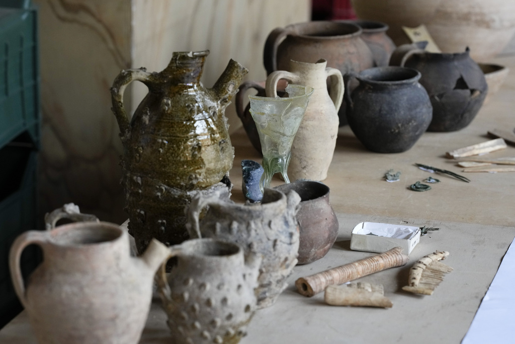 Medieval artifacts, dated between the 10th and 14th century A.D., coming from the excavation of ancient Roman emperor Nero