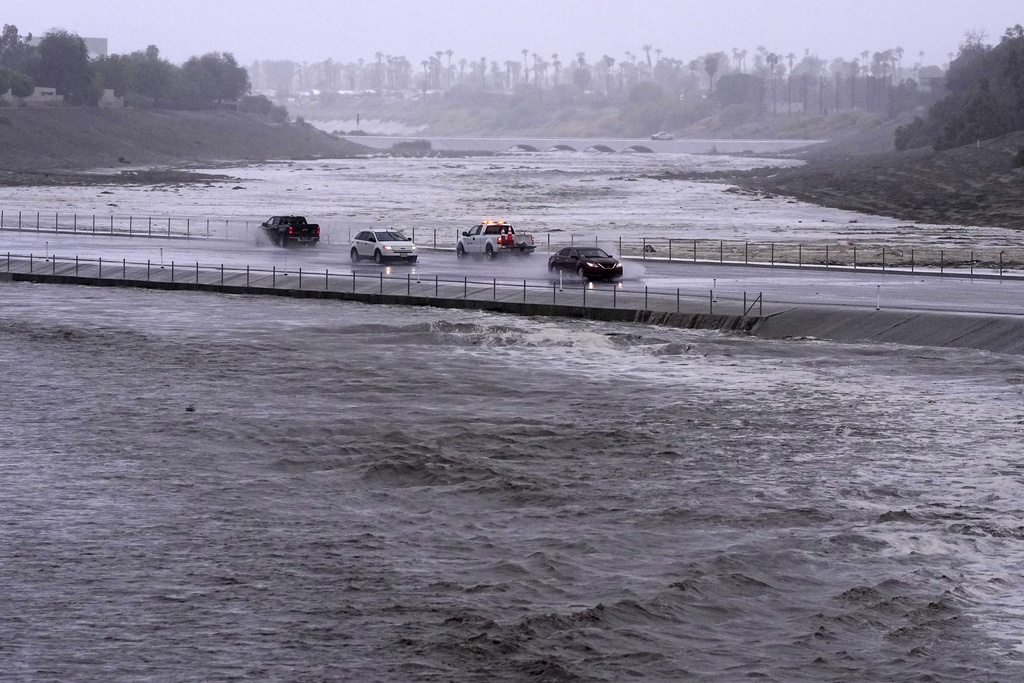 Flood control basin in Palm Desert near crest