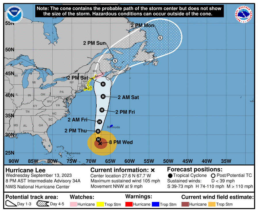 Hurricane Lee Threatens New England & Atlantic Canada Hurricane Watch In Effect Positive