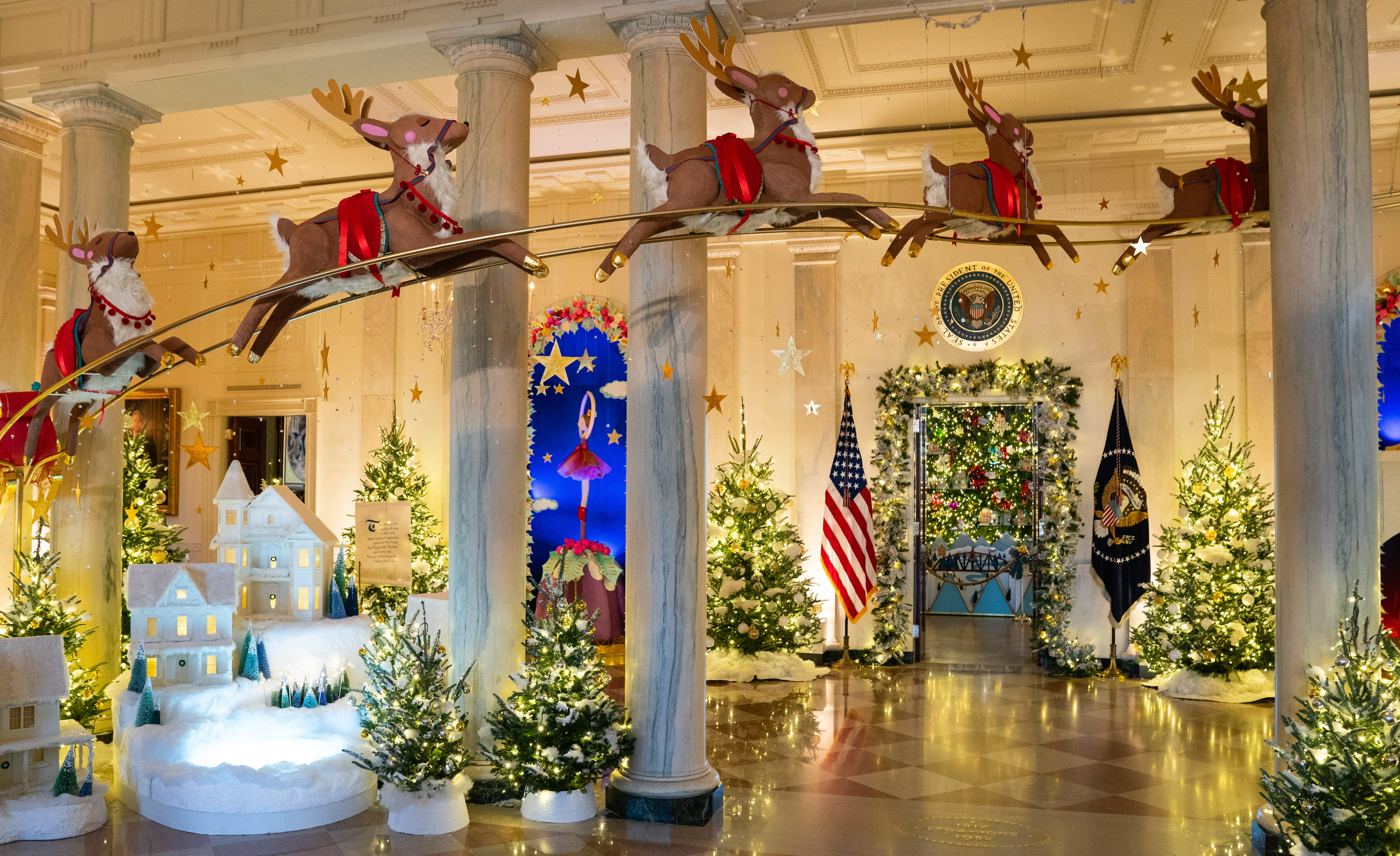 Reindeer decorations in the White House