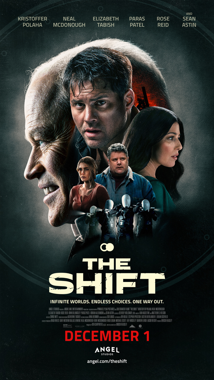 n The Shift, a dystopian drama and sci-fi thriller, one man is faced with infinite worlds and impossible choices. When Kevin Garner meets a nefarious adversary known as The Benefactor and refuses his offer of wealth and power, he must escape an alternate totalitarian reality. With survival on the line, Kevin fights to make it back to the world he knows and the woman he loves.