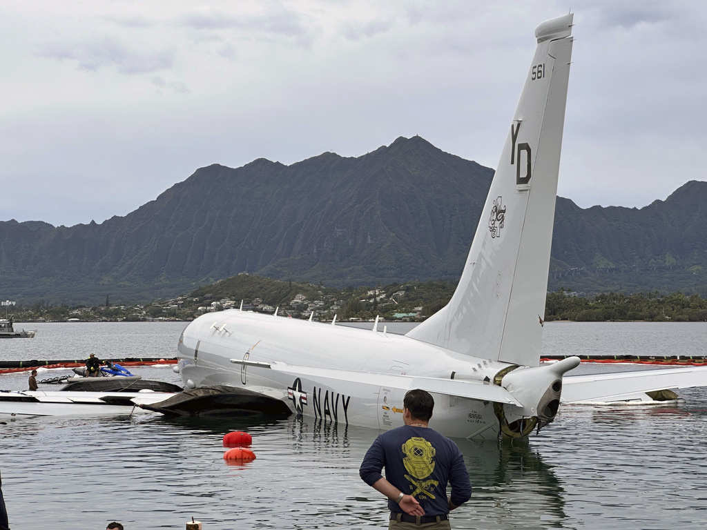 US Navy Jet in Hawaii bay