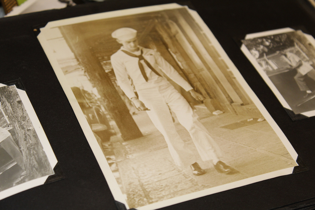 Photo album in the home of Ira "Ike" Schab in Beaverton, Ore. 