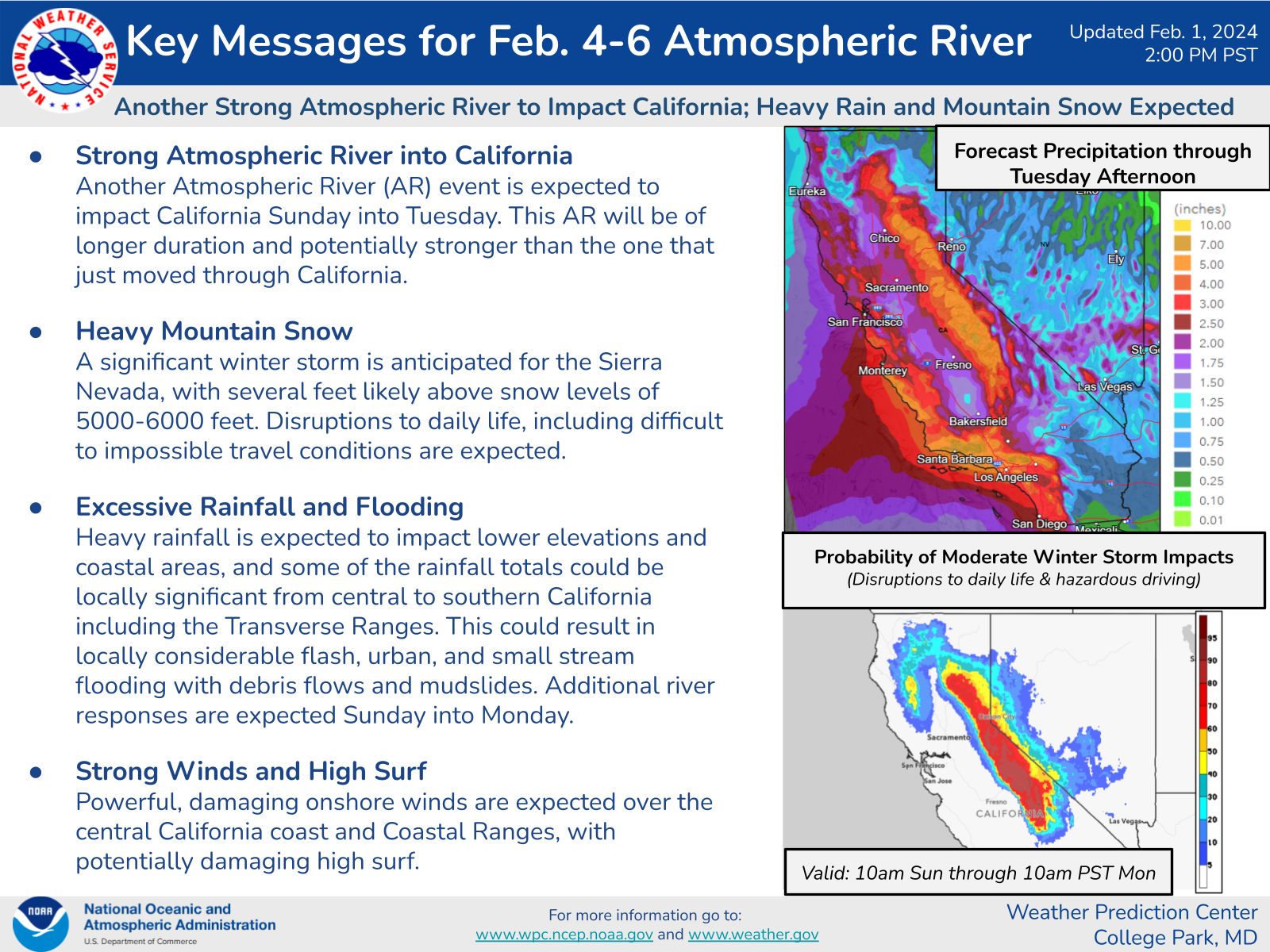 Overview of incoming Pacific storm system