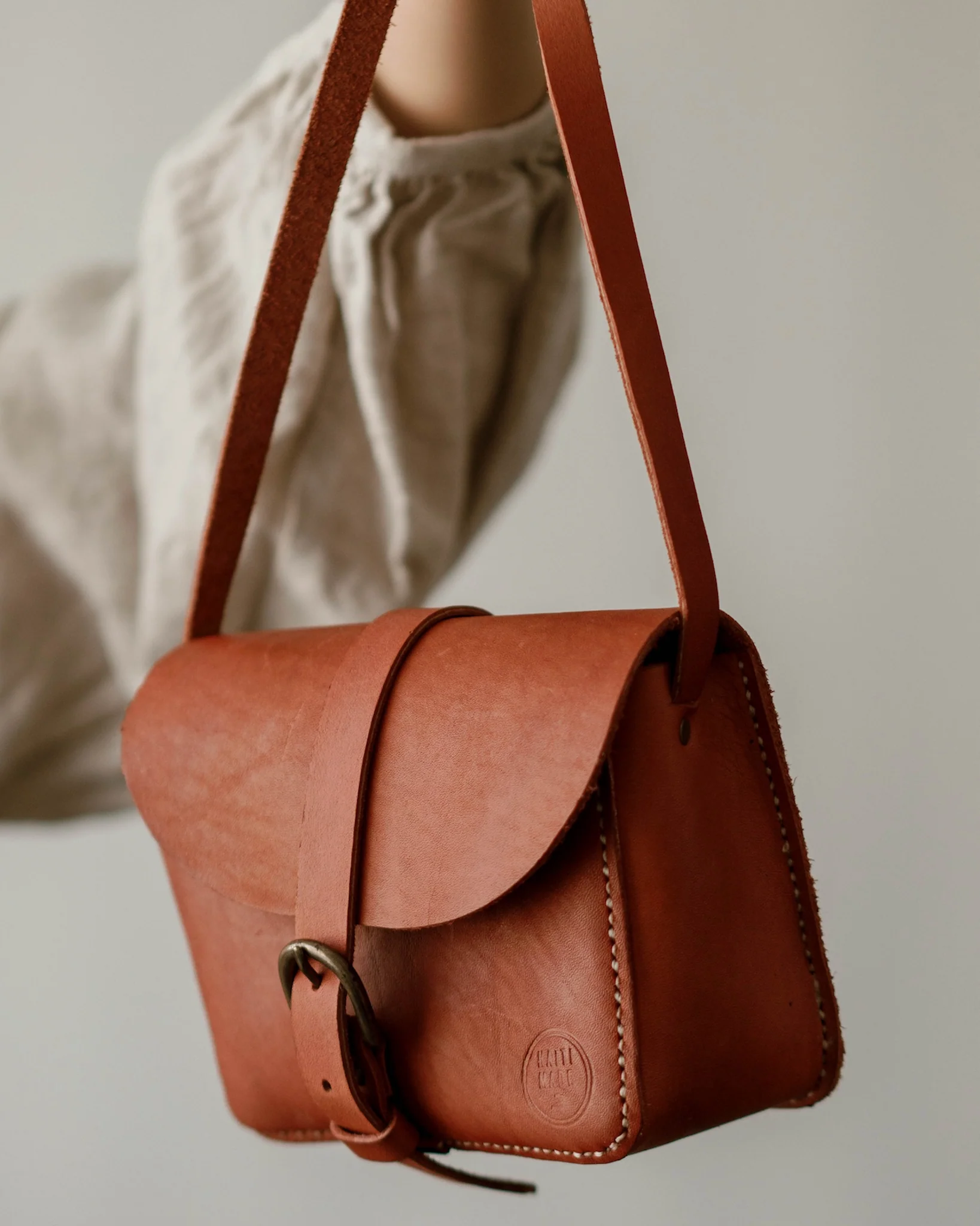 Crossbody bag made with leather