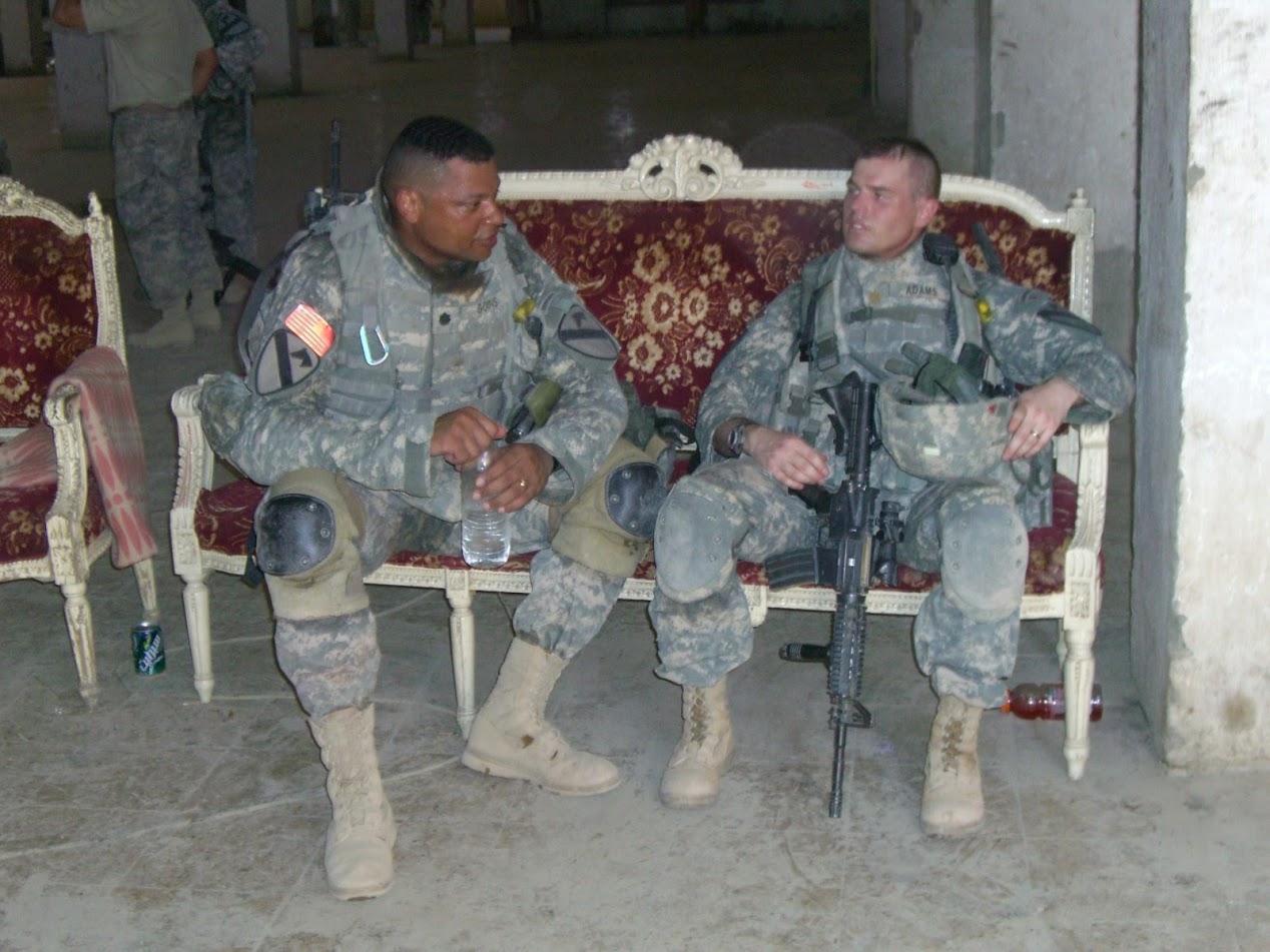 Roy Adams (r), while serving in Iraq