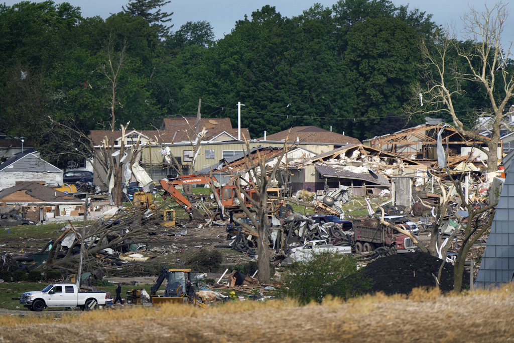 Tornado damaged property in Greenfield, Iowa.