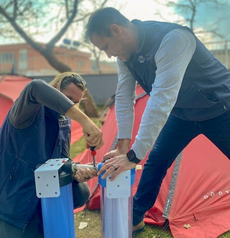 “We also have a safe water system that can fit in a suitcase and be carried by hand to provide rapid access to safe water.”