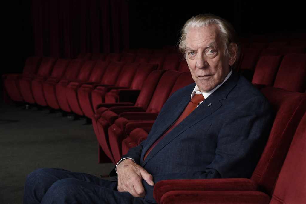 Actor Donald Sutherland appears at the Academy of Motion Picture Arts and Sciences in Beverly Hills, Calif.