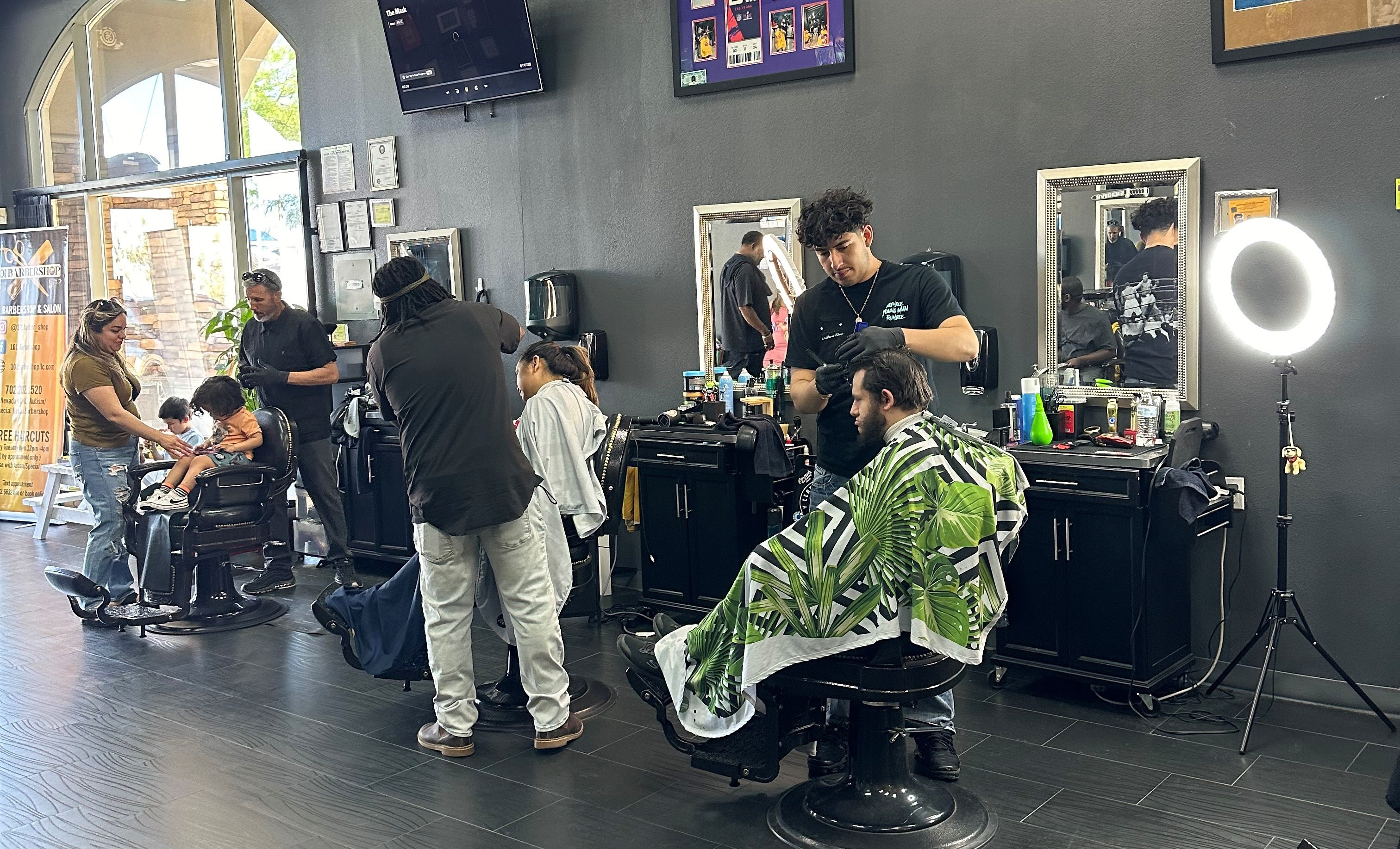 Barbers with clients on the autism spectrum