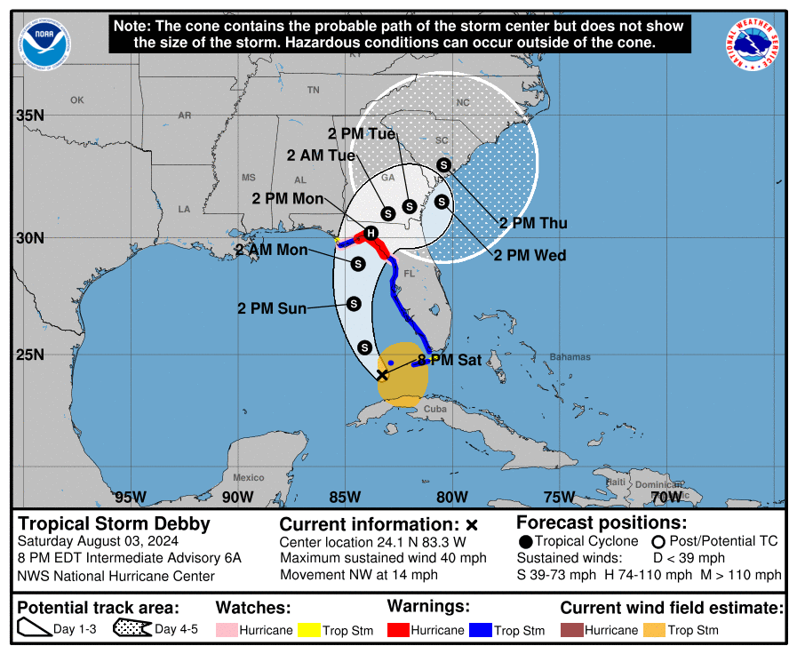 The National Hurricane Center in Miami predicted that the system will strengthen as it curves off the southwest Florida coast, where the water has been extremely warm.