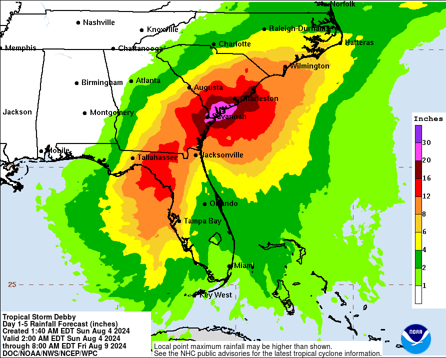 'Hurricane' Debby Is Anticipated, Major Flooding Concerns In Southeast