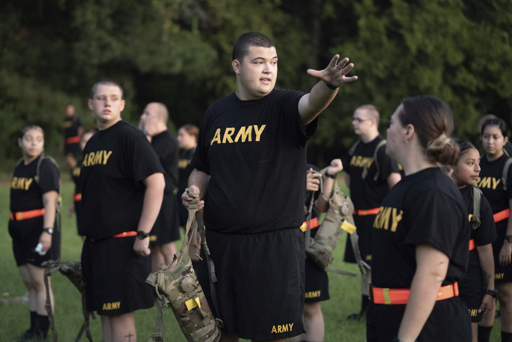 tudents gather during physical training exercises in the new Army prep course at Fort Jackson in Columbia, S.C.