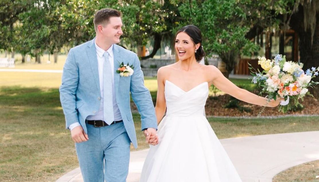 Reece and her husband, Will on their wedding day.