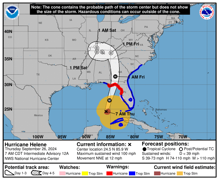 "It should also be re-emphasized that Helene is a very large hurricane." 