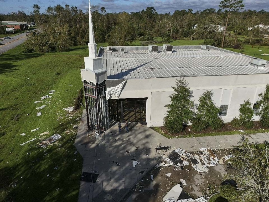 Union Cathedral church after of Hurricane Helene moved through Valdosta, Ga.