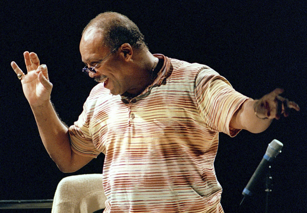 U.S. musician Quincy Jones directs the Orchestra National de France Tuesday, July 4, 2000, in Paris, during rehearsals prior the evening