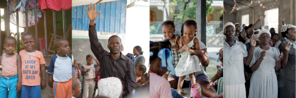 Haitian families taking part in the Hands and Feet Project throughout the years