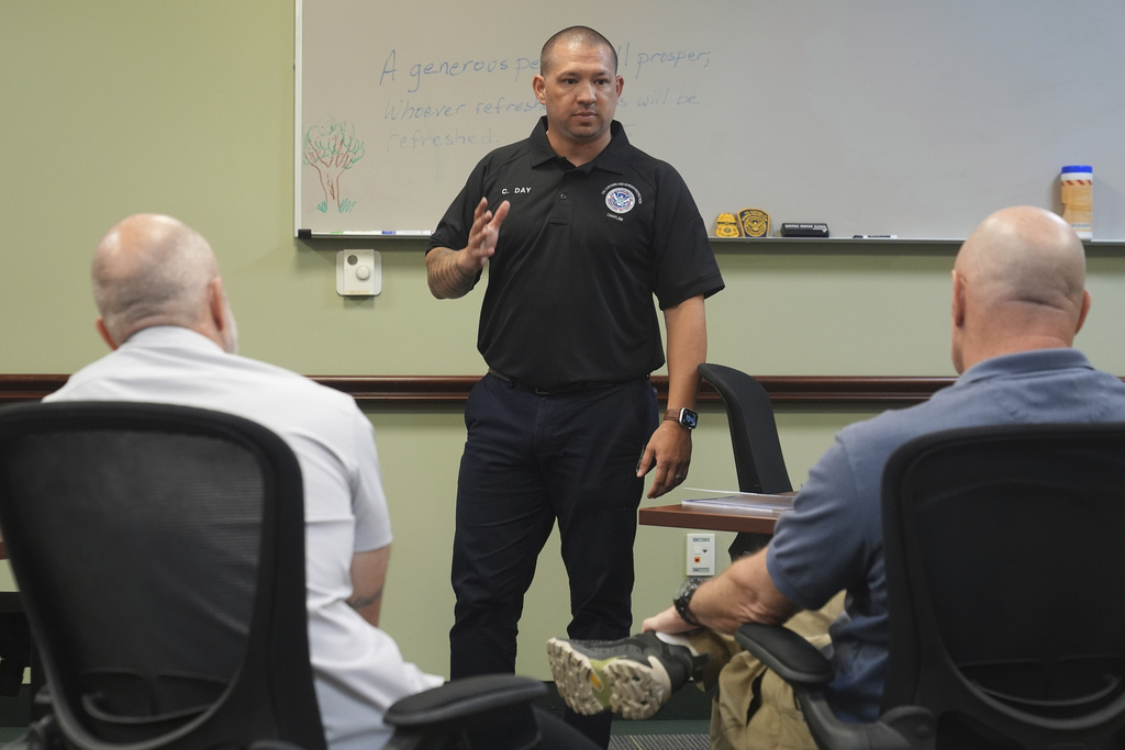 Border Patrol instructor and Chaplain Christopher Day directs a session at the Border Patrol Chaplain Academy