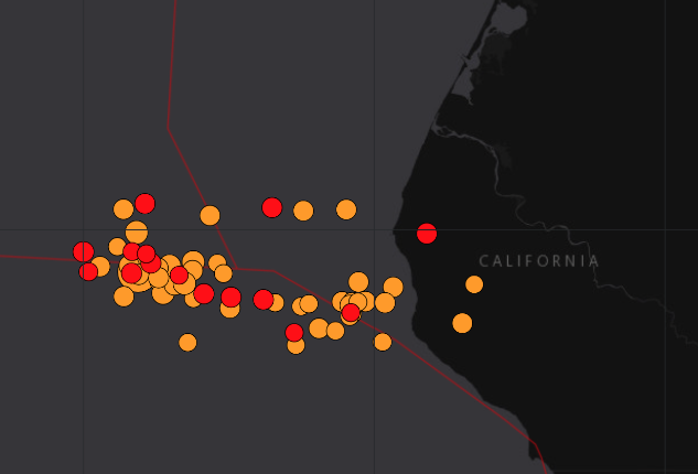 Aftershocks from the primary 7.0 quake continue