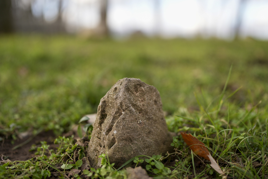 A head stone is seen in a slave cemetery in Nashville, Tenn. The site was discovered at The Hermitage.