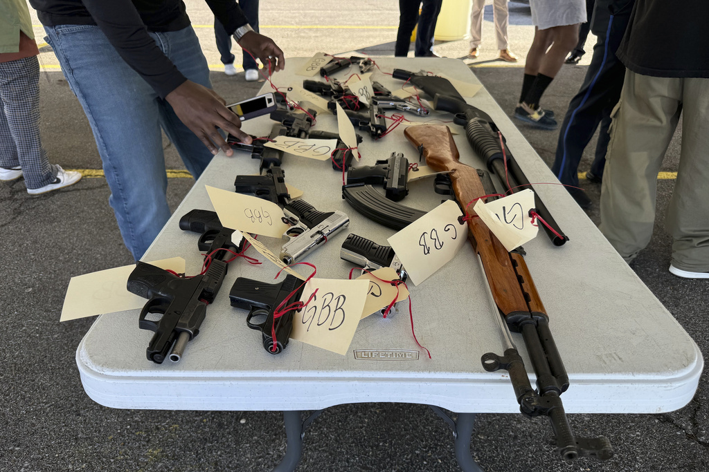 New Orleans police collected more than 30 guns at a gun buyback program exchanging firearms for PlayStations