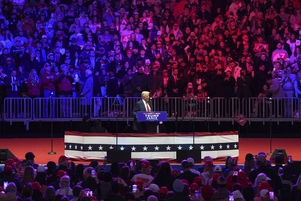 President-elect Donald Trump speaks at a rally ahead of the 60th Presidential Inauguration